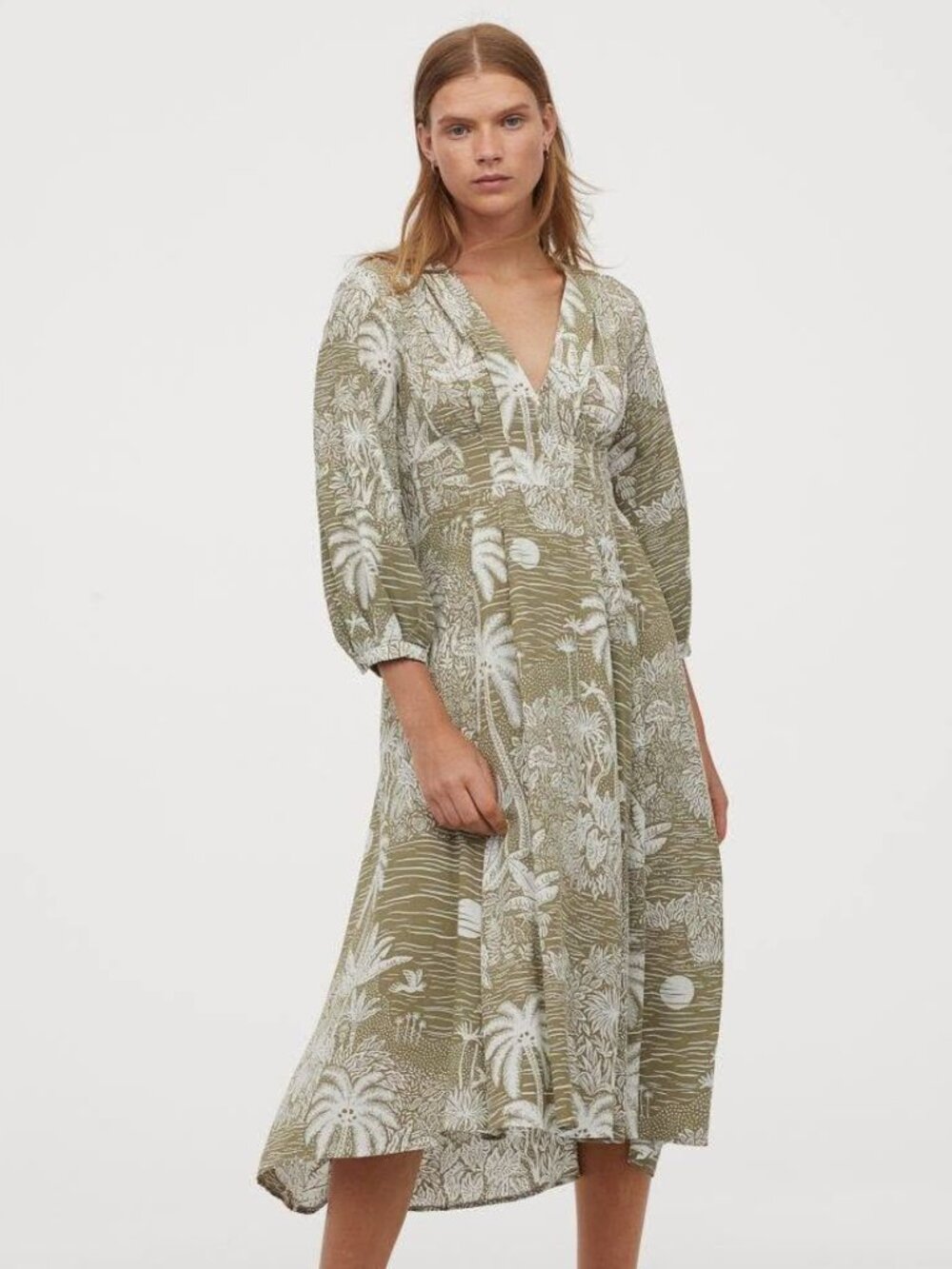 Women's Green and Khaki Dress